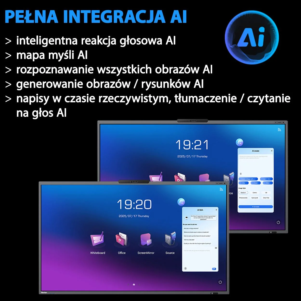 Horion 75" 75M6AProV2 Interactive Display, Android 14, EDLA, AI, Dual-WIFI, 16GB+256GB Quad Camera – image 9