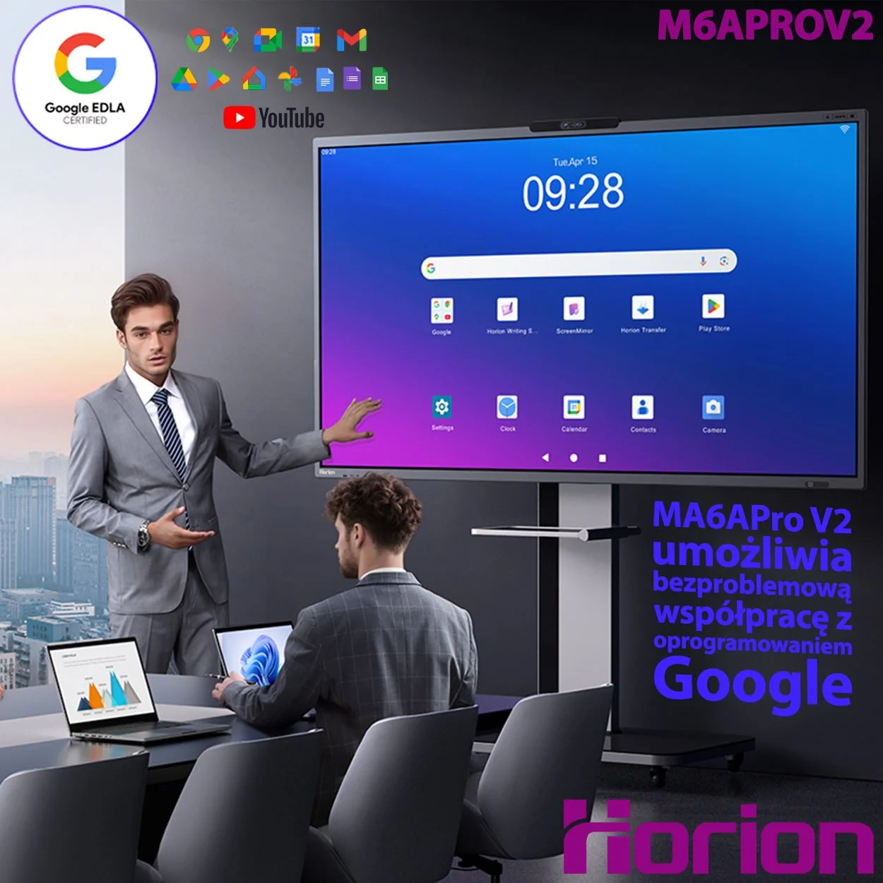 Interaktivní monitor Horion 98" 98M6AProV2 Android 14, EDLA, AI, Dual-WIFI, 16GB+256GB Quad Camera – obrázek 4