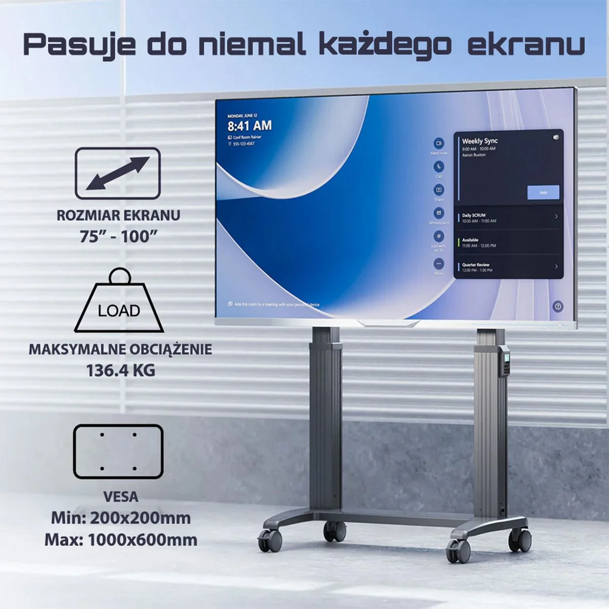 Stand electric mobil 75–100" Te70 – imaginea 4