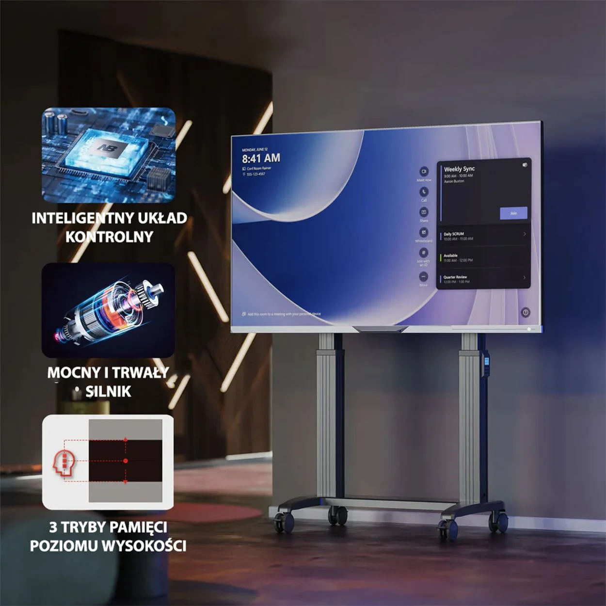 Stand electric mobil 75–100" Te70 – imaginea 6